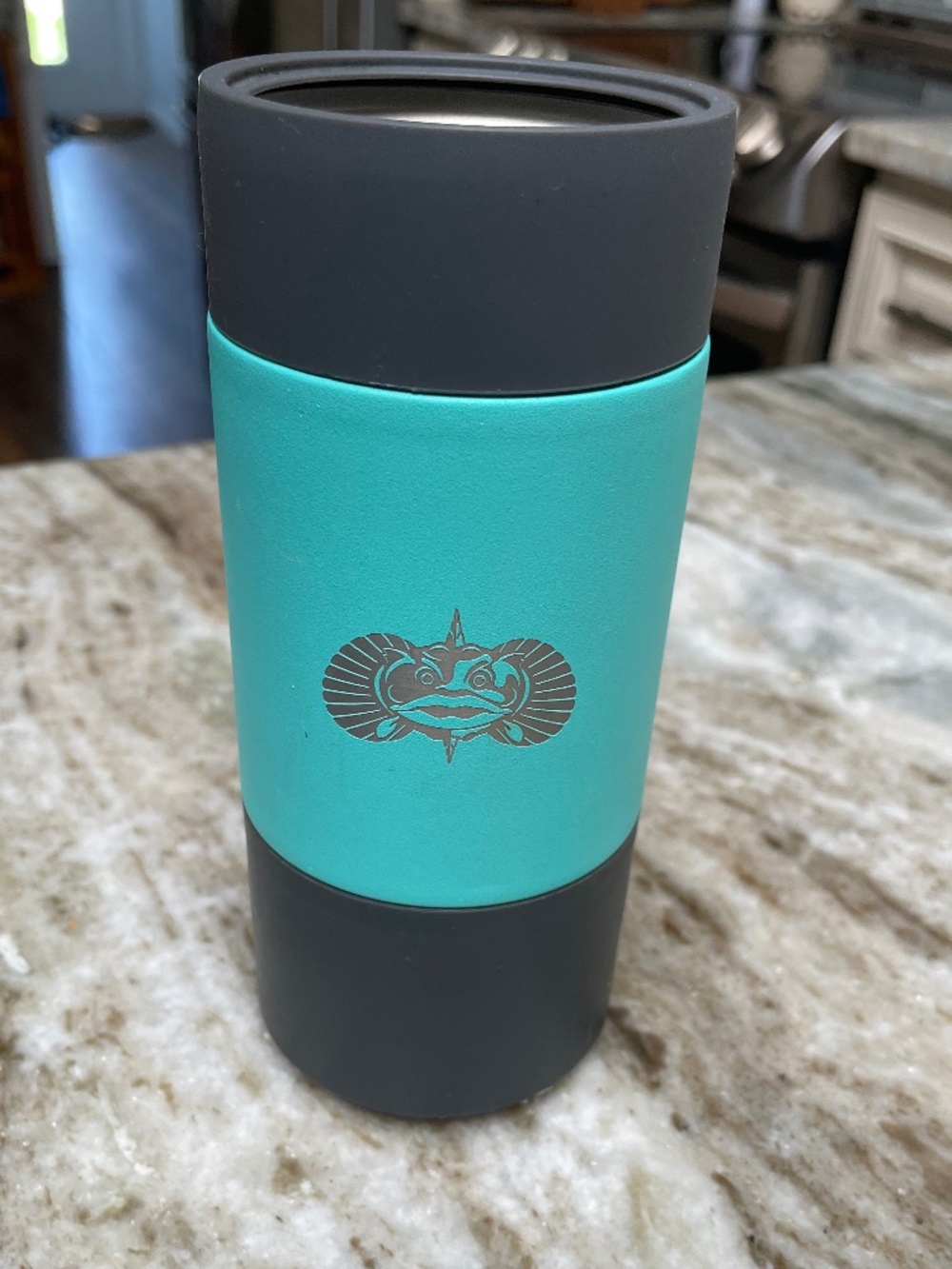 Tadfish Non-Tipping/Suction Slim Can Cooler Teal Stainless Steel 12oz Insulator
